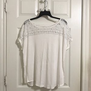 White blouse with sheer top